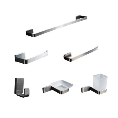 China Sustainable Bathroom Hardware Set 6 Piece Accessories Stainless Steel Luxury for sale