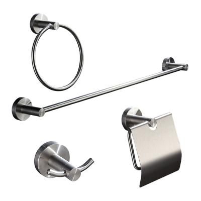 China Sustainable High Quality Set Of 4 Piece Stainless Steel Bathroom Toilet Hardware Accessories Wall Mount for sale