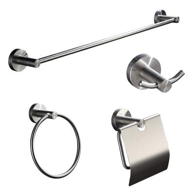 China Sustainable High Quality Set Of 4 Piece Stainless Steel Bathroom Toilet Hardware Accessories Wall Mount for sale