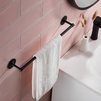 China Rustproof Black Bathroom 3M Towel Bar Accessory Self Adhesive Single Holder For Kitchen for sale