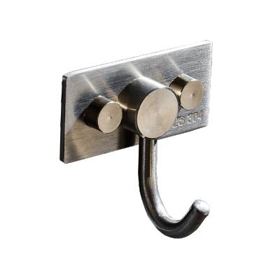 China Rustproof Bathroom Stainless Steel Metal Towel Robe Hooks Black Wall Mounted for sale