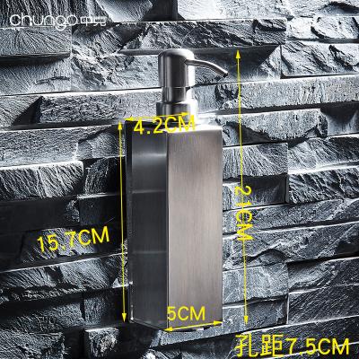 China Wall Mounted Double Soap Dispenser 304 Stainless Steel Black Liquid Soap Dispenser With Pump For Bathroom Accessories for sale