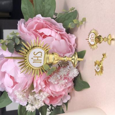 China My First Holy Communion Souvenirs Box decoration My Baptism Chalice IHS Symbol Charm Table Centerpiece Decorations for sale