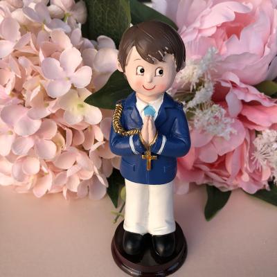 China Boy First holy communion decorations centerpiece cake topper 14cm for sale