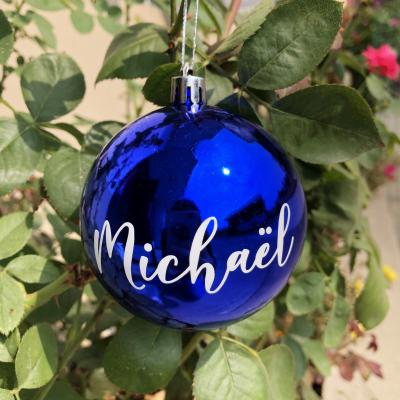 China Dropshipping Personalized A Royal Blue Christmas balls with names Christmas bauble Christsmas decoration For Home for sale