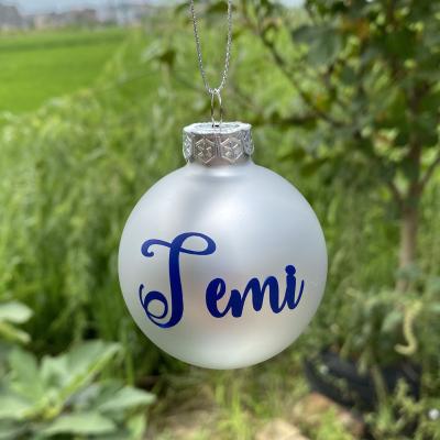 China Dropshipping Personalized Silver Christmas Ornament Our New Home Christmas Ornament Personalized New Homeowner Gift for sale