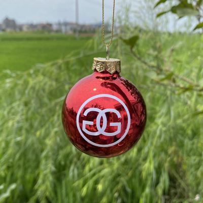 China Dropshipping Personalized Logo Christmas Ornament Custom Symbol Christmas Bauble balls for sale