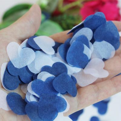 China 17 Gsm Fireproof Paper White Navy Blue Heart Confetti Biodegradable Wedding Confetti Party Table Confetti Mix for sale