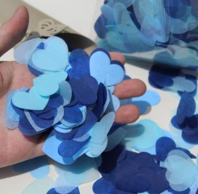 China Blue heart Wedding Confetti Party Hearts Biodegradable FILL CONES for sale