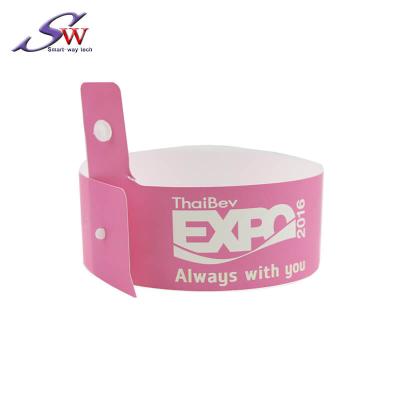 China Synthetic Paper Wristband / Access Control System 13.56MHZ F08 HF RFID Wristband For Hospital for sale