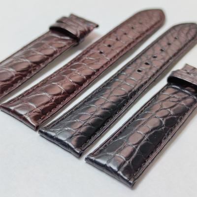 China Fanshion Sport Selected Customized Model Imported American Crocodile Skin Round Grain Watch Leather Band for sale