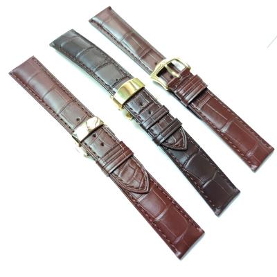 China Fanshion Sport Imported American Crocodile Skin Stripe Bamboo Watch Leather Band for sale