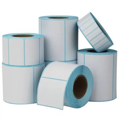 China Waterproof 2022 Wholesale Blank White Direct Thermal Barcode Paper Labels Sticker Rolls for Printer for sale