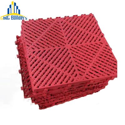 China Cheapest Africa Popular Anti Slip 40Mm Hotel White Grid Garage Tile Flooring 12*Anti Slip 12 Car Garage Flooring For Garages for sale