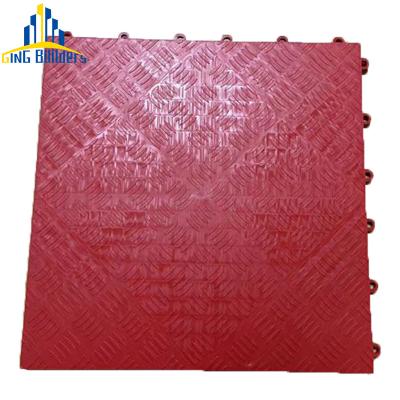 China Low Price Playground Brown 500*500*50 Anti-Slip Plastic Decking Tile Interlocking 30Cm Elastic Tiles Garage For Car Wash for sale