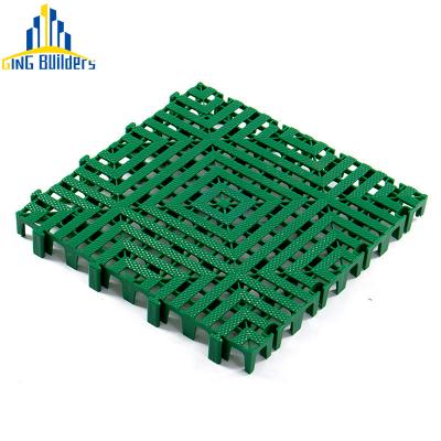 China Anti-Slip Easy-To-Install Dock Green 10Mm Drain Flooring Interlocking 500*500 Oil Resistant Garage Puzzle Flooring For Ports for sale