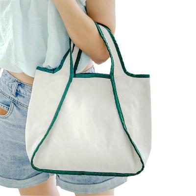 China Wholesale Promotional Shopping Blank Tote Canvas Bag With Custom Logo Women Canvas Shoulder Bag for sale