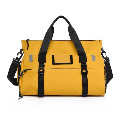 China Big capacity ; New Design Yellow Waterproof Big Traveling Storage Bags Sporty Handle Shoulder Bag Customization OEM ODM for sale