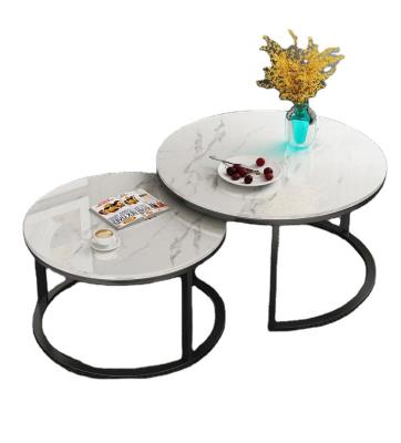 China (Size)Luxury Style Adjustable Stainless Steel Living Room Round Coffee Table Furniture for sale