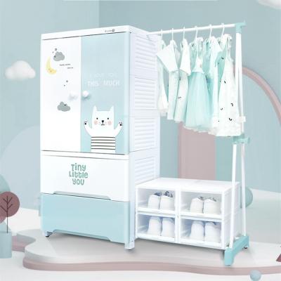 China Modern baby baby storage cabinet household goods cartoon wardrobe thickened simple storage cabinet household for sale