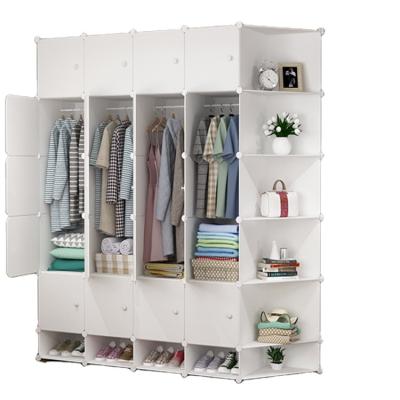 China Simple Wardrobe Storage Cabinet Plastic Resin Set (Size) Wardrobe Variety Combination White Single Adjustable Wardrobe DIY Magic Piece for sale