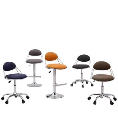 China Comfortable Popular Salon Workshop Adjustable Swivel Stool Rolling Chair Leather Hair Salon Chair Sliding Wheel for sale