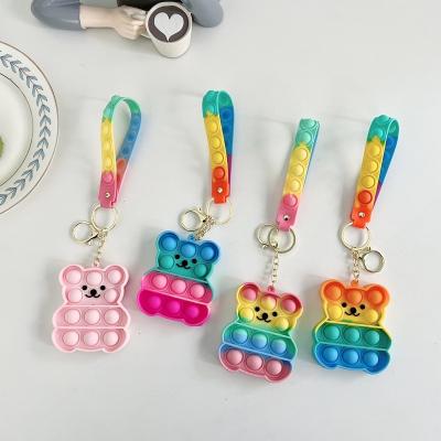 China Fashion preferential mini cartoon fidgety person silica gel silicone factory direct selling price key chain for sale