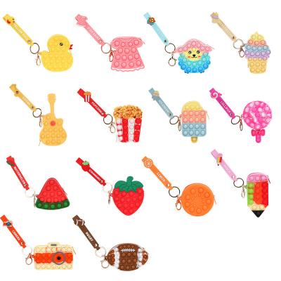 China Wholesale Fashion Factory Direct Selling Children's Silicone Decompression Coin Purse Key Chain Pouch for sale