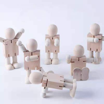 China Fuuny little wooden man,kids educational creative toys,diy craft wooden toys for kids for sale