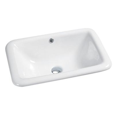 China Modern Sanitary Ware Design Vanity Top Mounted Sink, Ceramic Rectangular Shape Art Basin for sale