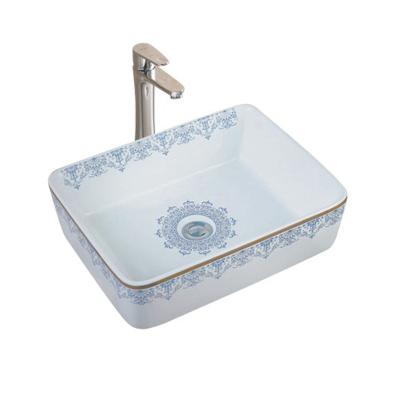 China Modern Art Basin Sanitary Ware Bathroom Countertop Shape Bowl Shape High Quality Washroom Ceramic Sink for sale