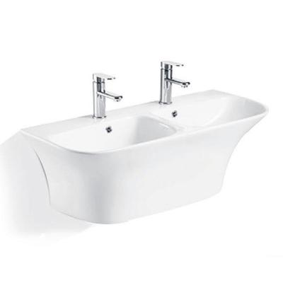 China New Design Modern High Quality Ceramic Bathroom Sink Double Sink Basin for sale