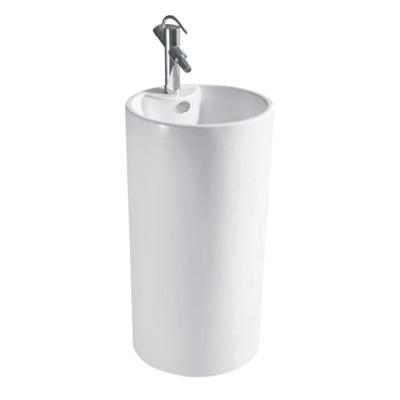 China Modern Sanitary Ware Factory Round Shape Basin Step Down Easy Cleaning Pedestal Wash Basin for sale