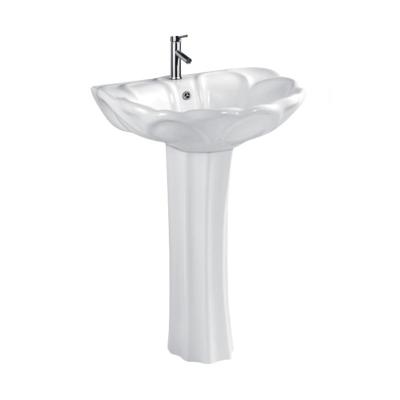 China Modern New Design Basin Porcelain Sink Bowl Wash Hand Wash Hand Bathroom Floor Pedestal Sink for sale