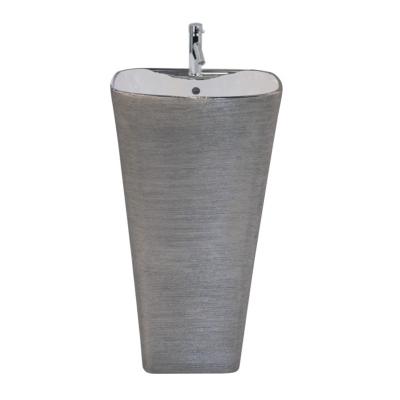 China China Hot Sale Modern Design Color Basin Bathroom Sink Factionable Pedestal Wash Basin Sanitary Sink for sale