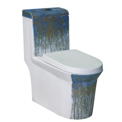 China Designer Style Toilet Bowl Sanitary Ware Modern Style Toilet Double-Flow One-Piece Toilet Ware for sale