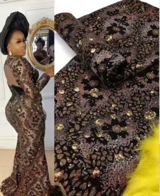 China Newest Lace Fabric Velvet 2022 Party Nigerian High Quality Luxury African Luxury Sequins Embroidery French Tulle Lace Fabric for sale