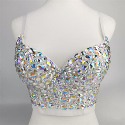 China Viable Viable Bar Performance Clothes Belly Dance Camisole Sequined Fancy Diamond Tube Top for sale