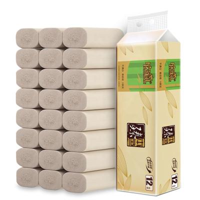 China 100% natural bamboo pulp eco-friendly bamboo toilet paper, tissue roll natural bamboo toilet paper for sale