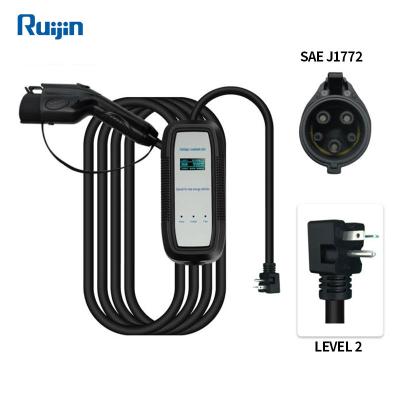 China 3.5KW 16A 7KW 32A 110v single phase 30kw ev charger accessories portable ev charger with RJ-AS-3.5KW/7KW battery for sale