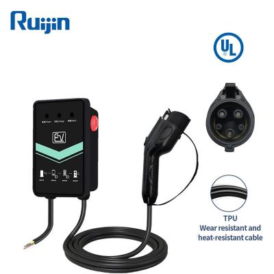 China 32a 7kw j1772 type 1 single phase ev charger wallbox RJ-AS-7KW for sale