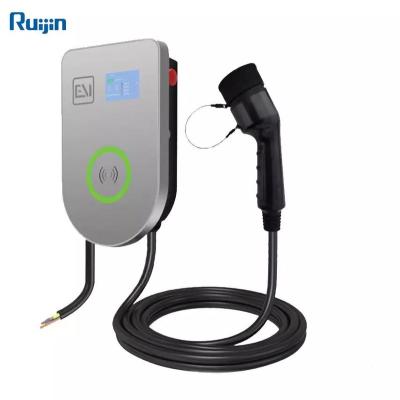 China 7kw 32a RJ-AS-7KW EV Charging Stations Electric Vehicle Floor Mounted EV Charging Station for sale