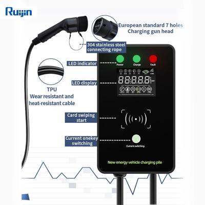 China Hot Sale OCPP 11KW 7KW Charging Station Wallbox EV Charger 32Amp 7.2KW EV Battery Charger Car Charger RJ for sale