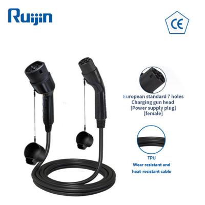 China China manufacturer electric car charger OEM16A ev plug with 16.4ft cable double main gun RJ for sale