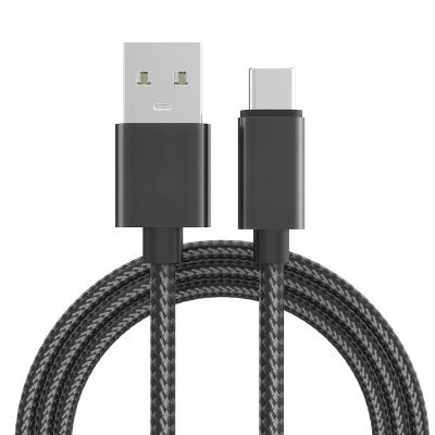 China Fast Charging Type-C Type USB Data C Cable Nylon Braided Mobile Phone 2.4A Charger Mobile Phone Cable for sale