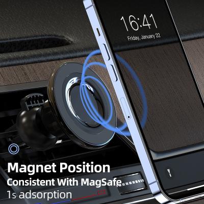 China Adjustable For iPhone 12 13 Magsafing Air Vent Cell Phone Car Mount Stand Holder For Xiaomi Universal Magnetic Car Phone Holder for sale