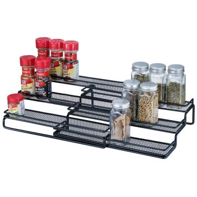 China Countertop Metal 3-Tier Kitchen Spice Rack Organizer Expandable Cabinet Sustainable Spice Rack for sale