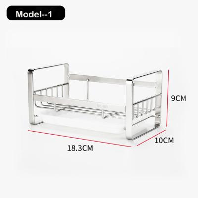 China Sustainable New Design 304 Stainless Steel Dish Dish Drying Rack Hand Soap Rack Holder With Water Container for sale