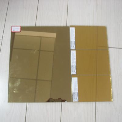 China Yard 24K Gloden 4mm 5mm 6mm 8mm One Way Colored Construction Window Building Tinted Reflective Glass for sale