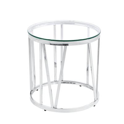 China Modern Nordic Luxury Smart Glass Coffee Table Set Modern Gold Metal Stainless Steel Design for sale